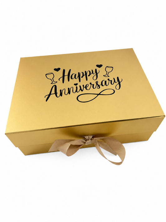 Customised gift box with magnetic lid, and ribbon. Size: 33*25*12.5 cm,Thickness: 2 mm.