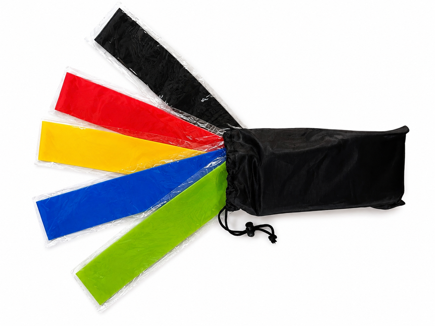 Gym kit that includes a personalized 32oz bottle and 5 resistance bands.