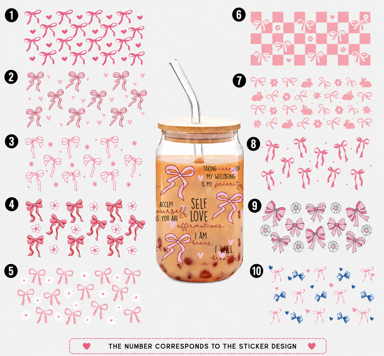 Personalized Glass Tumbler, 16 Oz Glass Cups Set with Lid and Straw/ free gift