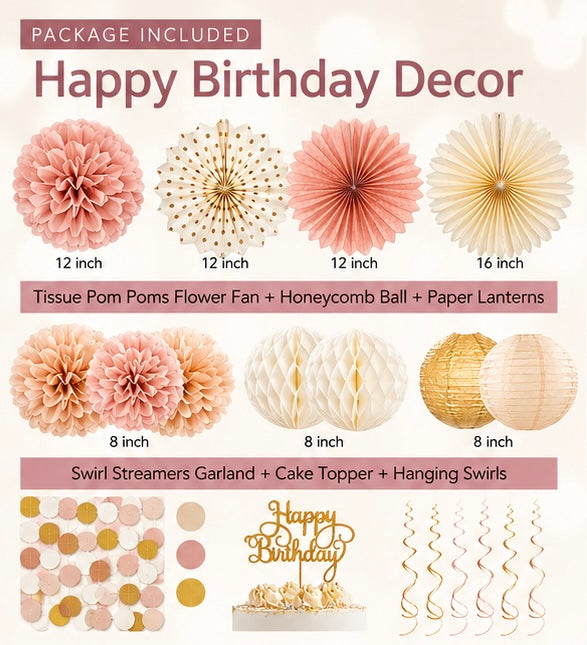 Decoraciones para fiestas (no personalizadas)