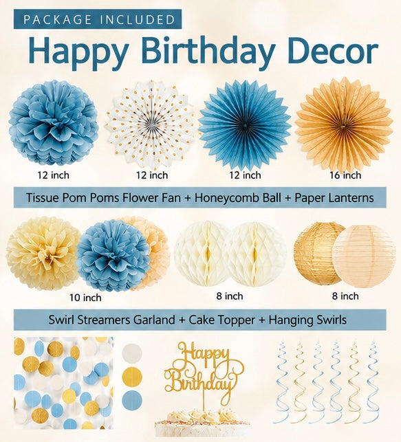 Decoraciones para fiestas (no personalizadas)