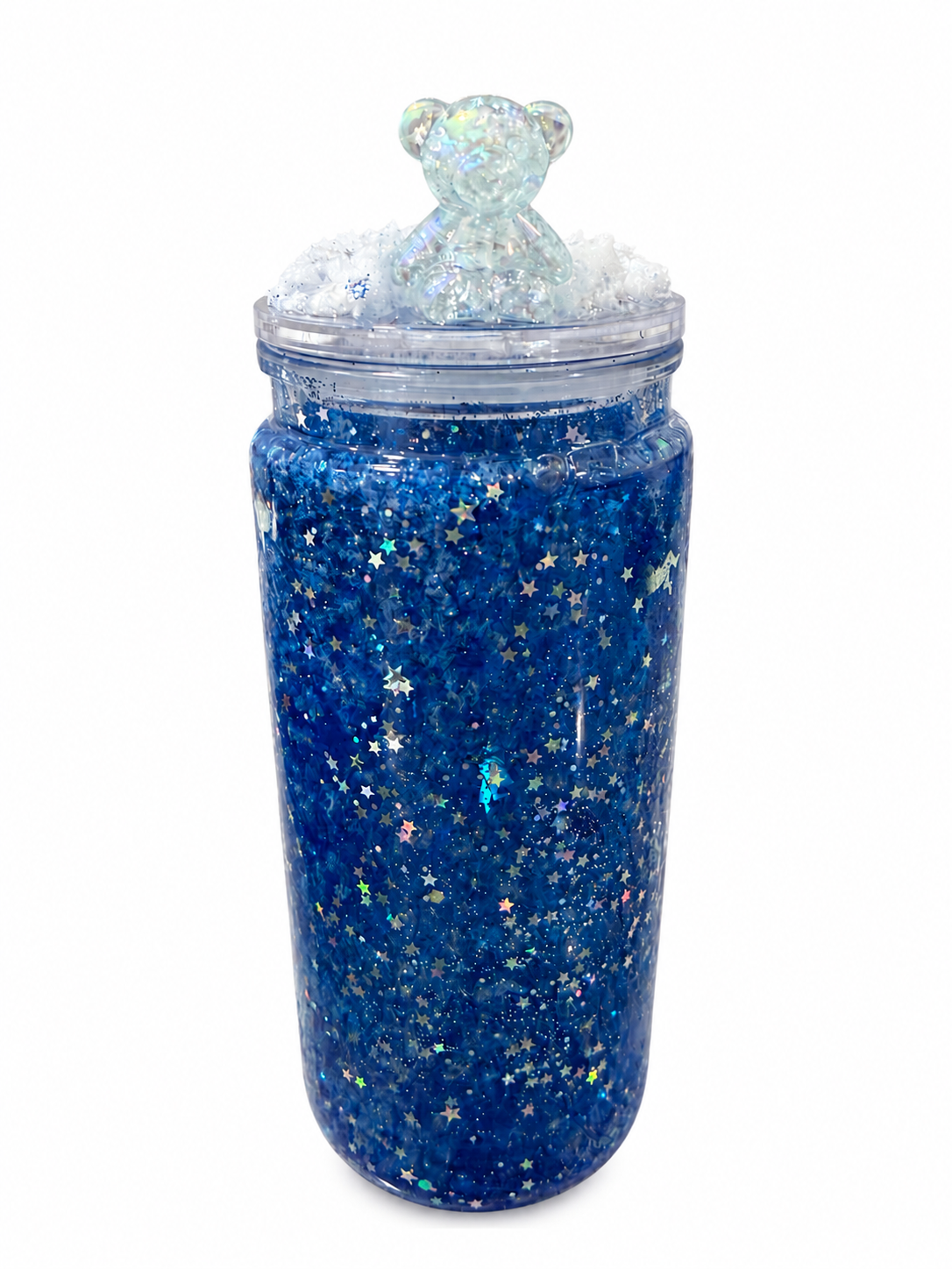 Customized snowglobe cup 16oz, with lid and straw. Write at the beginning of the order name, theme and desired effect color or colors