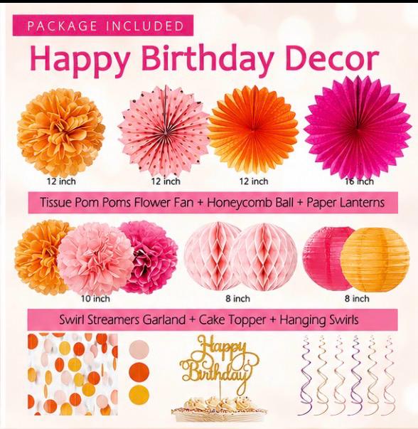 Decoraciones para fiestas (no personalizadas)