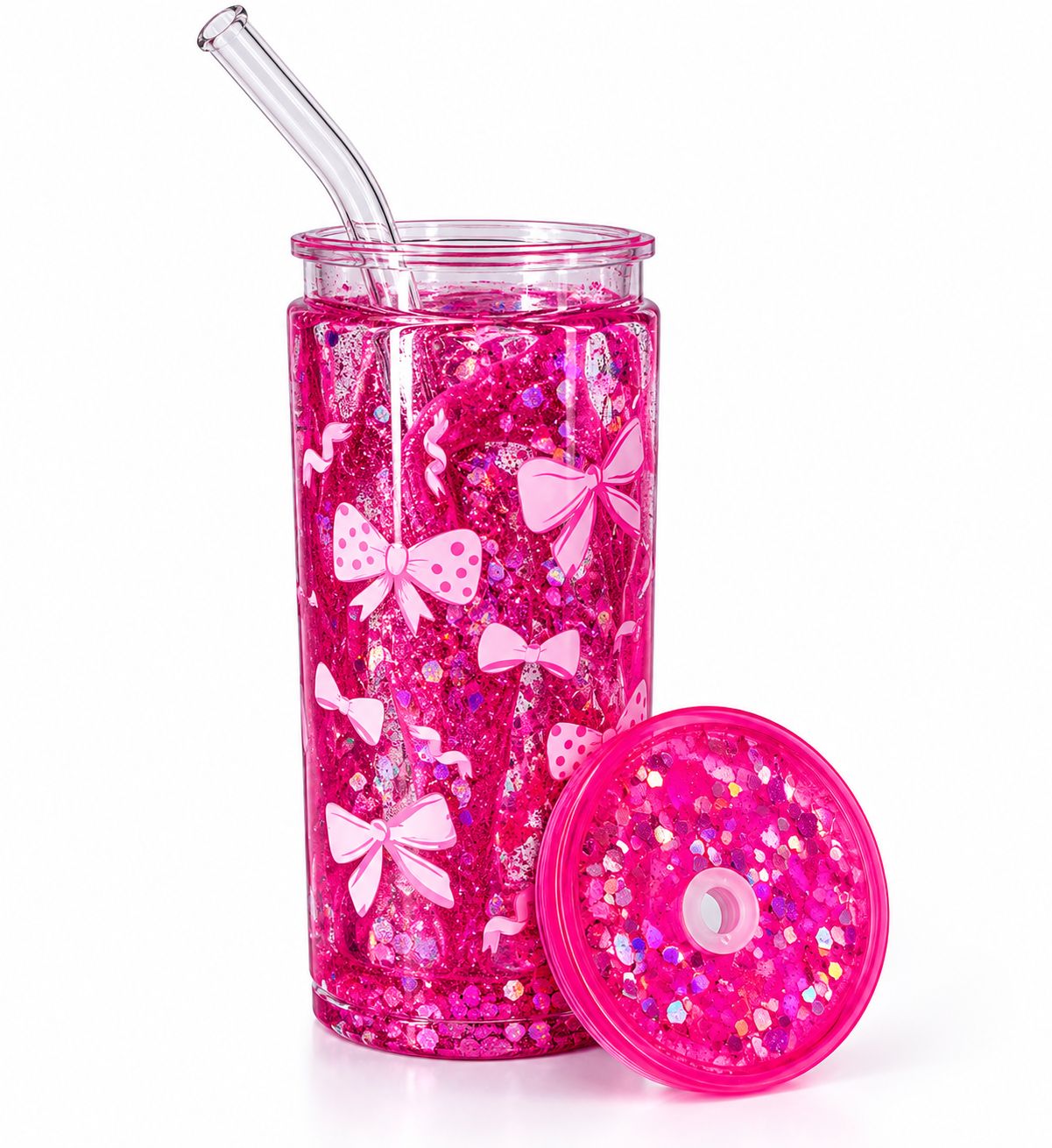 Customized snowglobe cup 16oz, with lid and straw. Write at the beginning of the order name, theme and desired effect color or colors